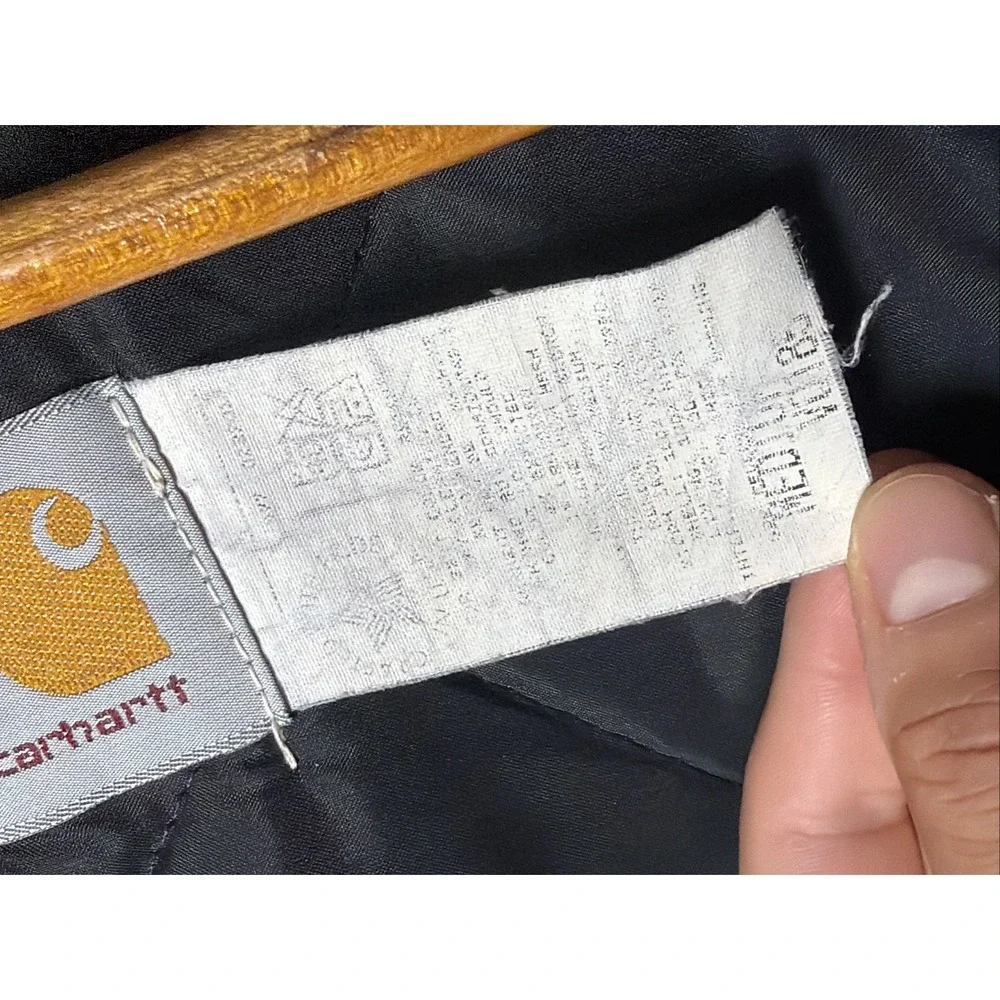 Vtg Carhartt V01 Black Duck Vest Made In USA Union 90s Arctic Quilt Lined Mens M